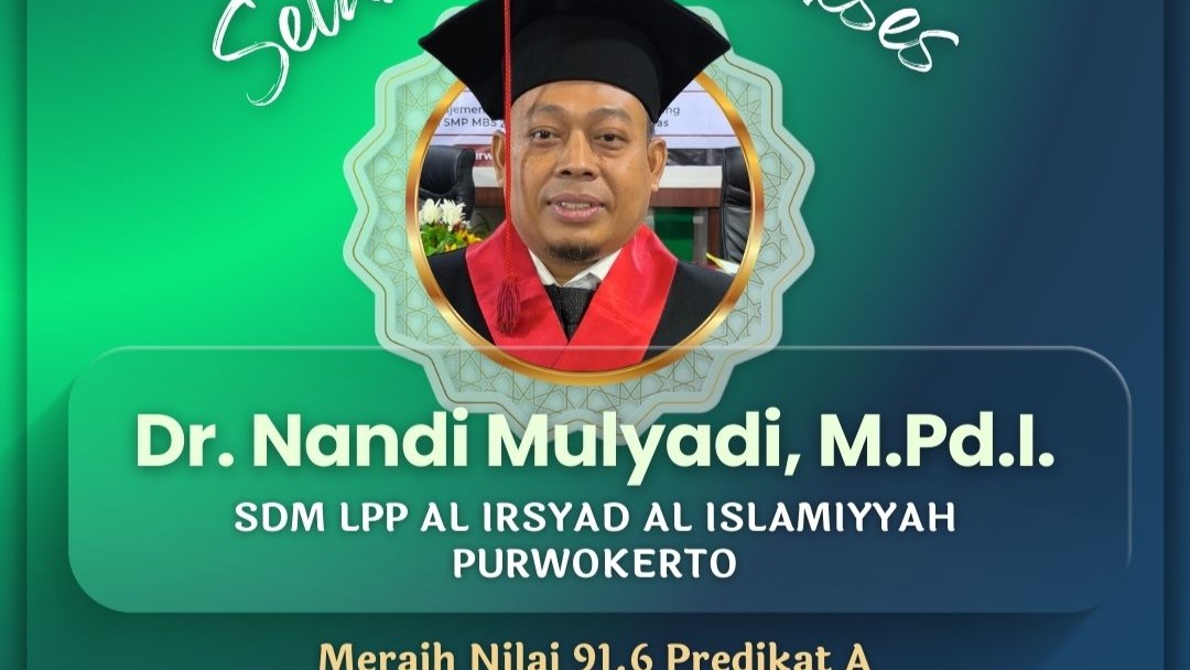 Selamat untuk Doktor Nandi Mulyadi, M.Pd.I